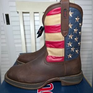 Durango Patriotic Square Soft Toe Western Work Boots DB5554 Men's Size 12 D